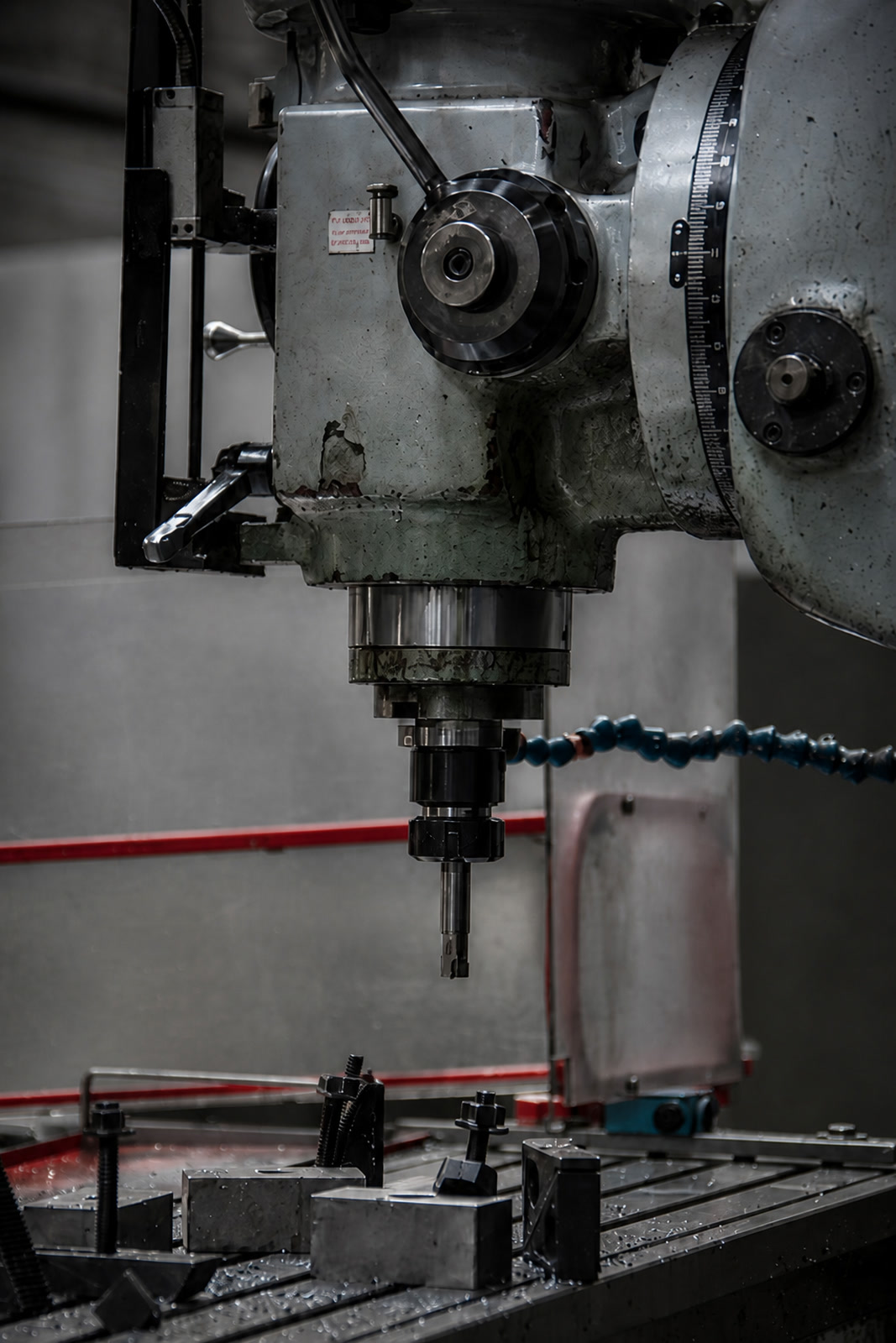 CNC milling machine in an industrial workshop